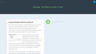 
                            10. Blog Age: Account löschen? Nicht im Web 2.0.