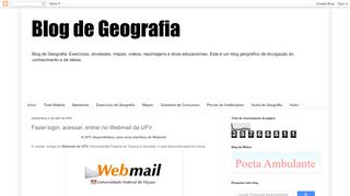 
                            9. Blog de Geografia: Fazer login: acessar, entrar no Webmail da UFV