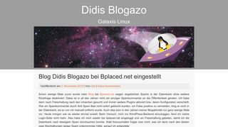 
                            10. Blog Didis Blogazo bei Bplaced.net eingestellt | Didis Blogazo