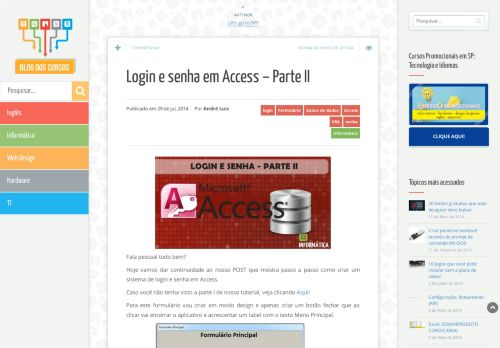 
                            2. Blog dos Cursos | Login e senha em Access - Parte II • Blog dos Cursos