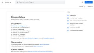 
                            5. Blog erstellen - Blogger-Hilfe - Google Support