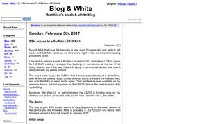 
                            11. Blog & White > IT > Ssh Access To A Buffalo LS210 NAS