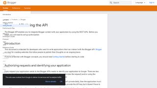 
                            12. Blogger API: Using the API | Blogger | Google Developers