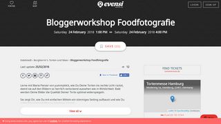 
                            9. Bloggerworkshop Foodfotografie - 24 FEB 2018 - Evensi