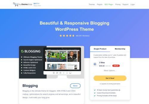 
                            5. Blogging - Best WordPress Theme For Bloggers @ MyThemeShop
