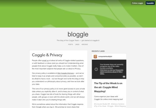 
                            4. bloggle — Coggle & Privacy