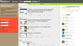 
                            3. Blogmarks : Public marks with tag registration