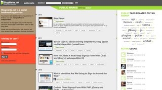 
                            1. Blogmarks : Public marks with tag signup