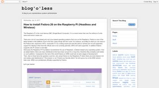 
                            9. blog'o'less: How to install Fedora 26 on the Raspberry Pi (Headless ...