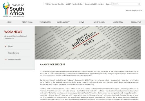 
                            6. Blogs - Analysis of success - Wines of South Africa (WOSA)