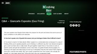 
                            10. Blogs - Breaking Bad - Q&A – Giancarlo Esposito (Gus Fring) - AMC