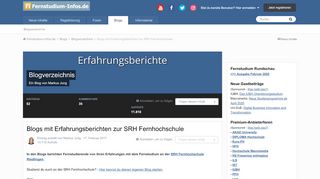
                            6. Blogs mit Erfahrungsberichten zur SRH Fernhochschule ...