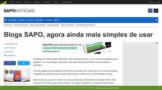 
                            10. Blogs SAPO, agora ainda mais simples de usar - Tecnologia - SAPO ...