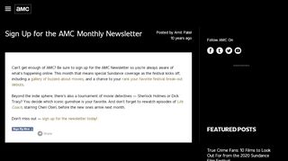 
                            9. Blogs - Sign Up for the AMC Monthly Newsletter - AMC