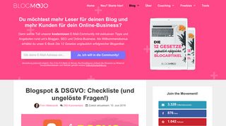 
                            2. Blogspot & DSGVO: Checkliste (und ungelöste Fragen!) - Blogmojo