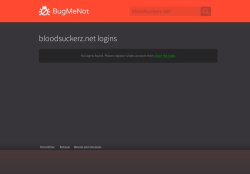 
                            3. bloodsuckerz.net logins - BugMeNot