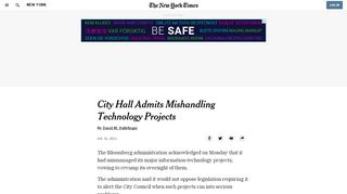 
                            7. Bloomberg Administration Admits Mishandling CityTime and Nycaps ...