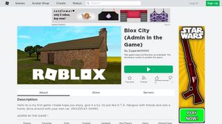 
                            2. Blox City (Admin in the Game) - Roblox