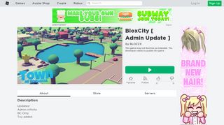 
                            1. BloxCity [ Admin Update ] - Roblox