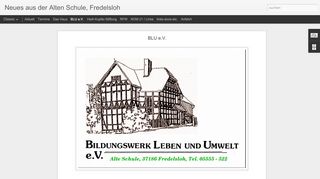 
                            2. BLU e.V. | Neues aus der Alten Schule, Fredelsloh