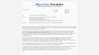 
                            10. Blue Cross Newsletter - June 16, 2014 - Blue Cross and Blue Shield ...