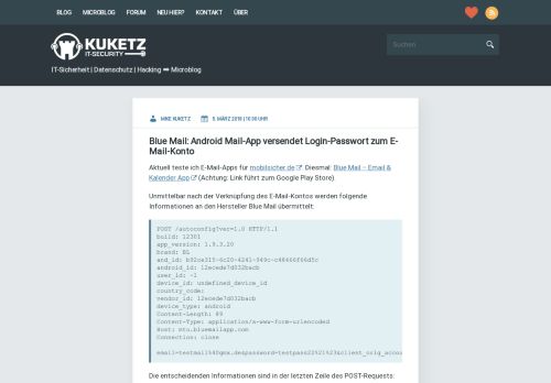 
                            10. Blue Mail: Android Mail-App versendet Login-Passwort zum E-Mail ...