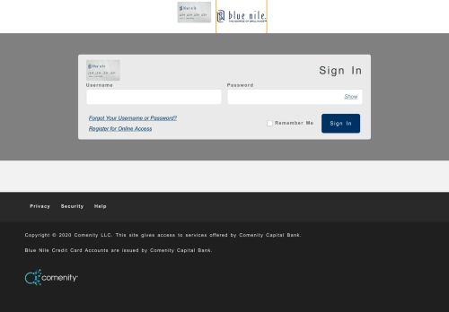 
                            2. Blue Nile Credit Card - Sign In - Comenity