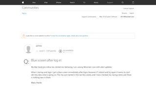 
                            9. Blue screen after log in - Apple Community