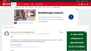 
                            4. Blue screen after log in [Solved] - Ccm.net