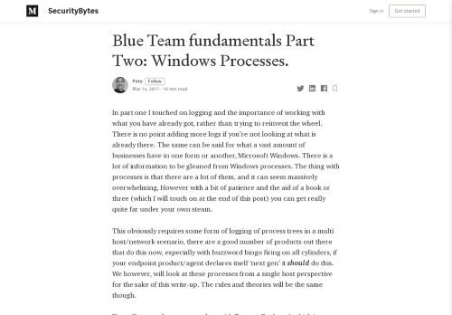 
                            13. Blue Team fundamentals Part Two: Windows Processes. - SecurityBytes