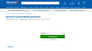 
                            10. Blue Yeti 3 USB Microphone Blue | Officeworks