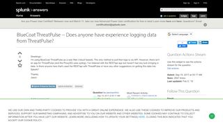 
                            12. BlueCoat ThreatPulse -- Does anyone have experience logging data ...