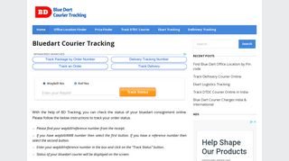 
                            10. Bluedart Courier Tracking - Track Your Blue Dart Courier Online