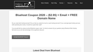 
                            10. Bluehost Coupon 2019 - ($2.95) + FREE DOMAIN - February 2019