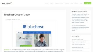 
                            13. Bluehost Coupon Code WordPress Hosting 65% Off Discount 2019