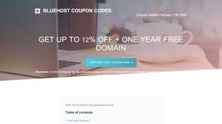 
                            1. Bluehost coupon codes 2019 - 75% off coupons + free domain