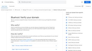 
                            13. Bluehost: Verify your domain - G Suite Admin Help - Google Support