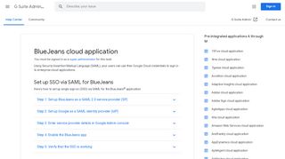 
                            8. BlueJeans cloud application - G Suite Admin Help - Google Support