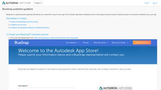 
                            11. BlueSnap Guide - Autodesk App Store