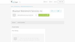 
                            7. Bluestar Retirement Services, Inc 401k Rating by BrightScope