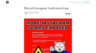 
                            12. Bluetick Instagram Verification Scam – Wolf Millionaire – Medium