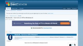 
                            5. Bluetooth - Turn On or Off in Windows 8 | Windows 8 Help Forums