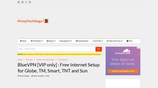 
                            3. BlueVPN [VIP only] : Free Internet Setup for Globe, TM, Smart, TNT ...