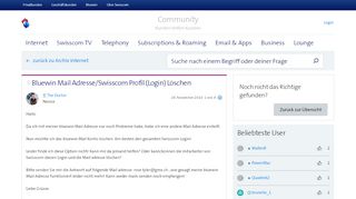 
                            1. Bluewin Mail Adresse/Swisscom Profil (Login) Lösch... | Swisscom ...