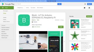 
                            9. Blynk - IoT for Arduino, ESP8266/32, Raspberry Pi - Apps on Google ...