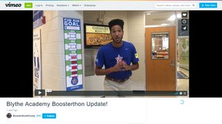 
                            12. Blythe Academy Boosterthon Update! on Vimeo