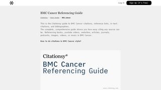 
                            12. BMC Cancer Referencing Guide · Citationsy