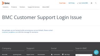 
                            3. BMC Customer Support Login Issue - BMC Software