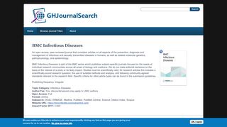 
                            8. BMC Infectious Diseases | Global Health Journal Search