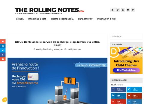 
                            13. BMCE Bank lance «Tag Jawaz» | THE ROLLING NOTES